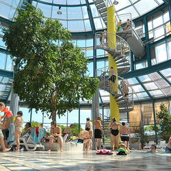 Blick in die Glaskuppel der Haupthalle